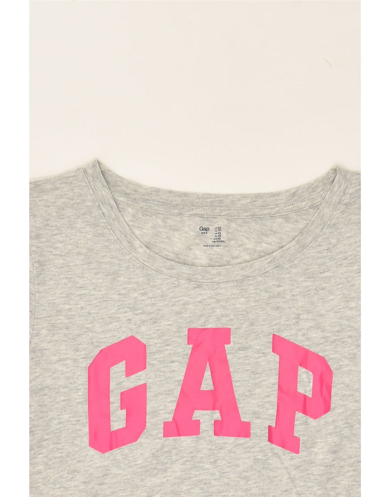 GAP Womens Graphic T-Shirt Top UK 6 XS Grey Flecked | Vintage Gap | Thrift | Second-Hand Gap | Used Clothing | Messina Hembry 