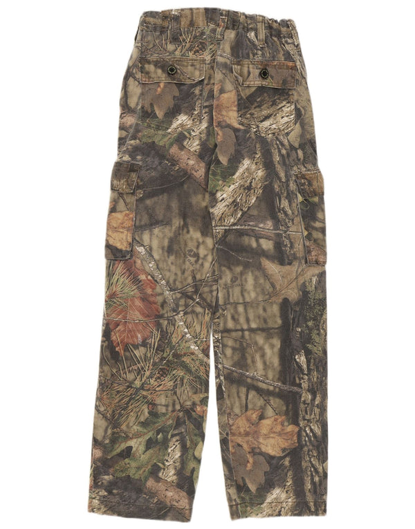 Mossy Oak Boys Cargo Trousers 14-15 Years XL W28 L28 Khaki Camouflage