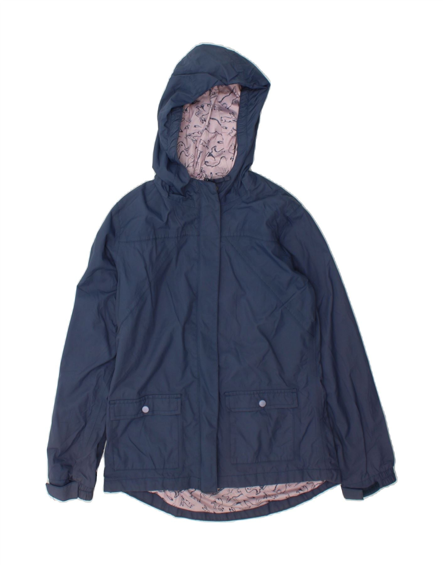 MOUNTAIN WAREHOUSE Girls Hooded Rain Jacket 11-12 Years Navy Blue