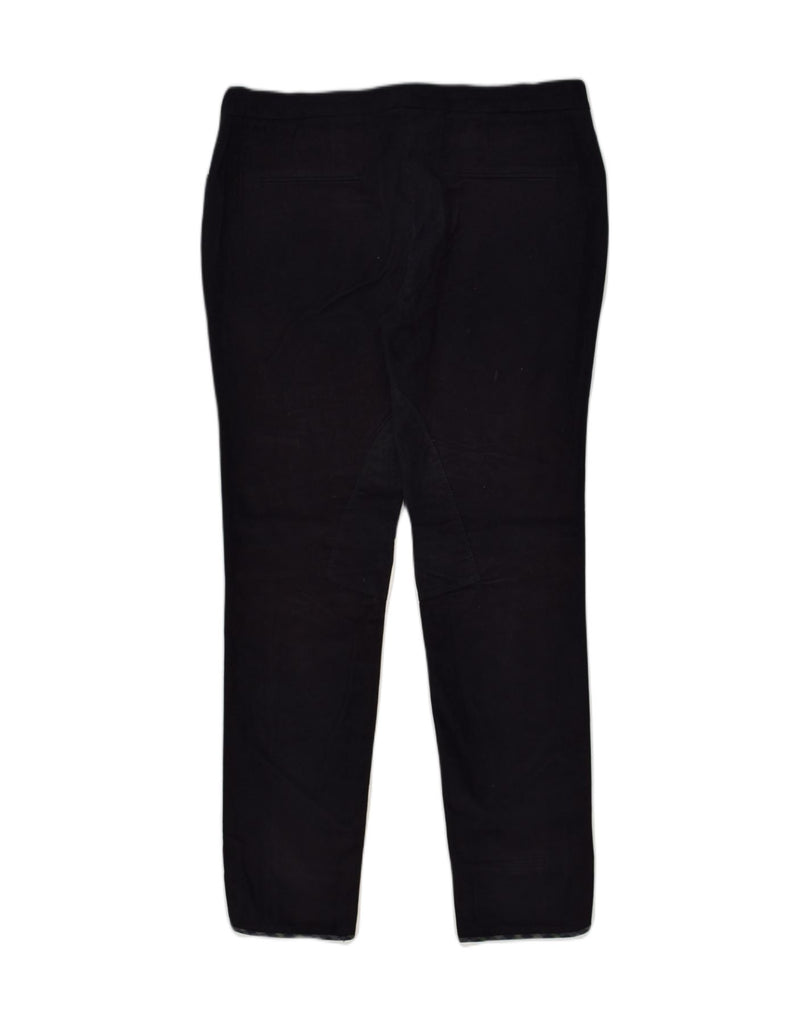 DAKS Womens Slim Casual Trousers US 12 Large W36 L30 Navy Blue Cotton | Vintage DAKS | Thrift | Second-Hand DAKS | Used Clothing | Messina Hembry 