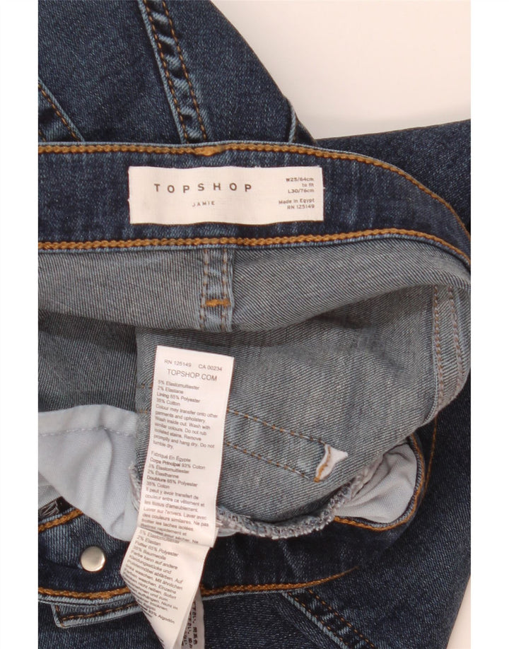 Topshop Womens Jamie Skinny Jeans W25 L26 Blue Polyester