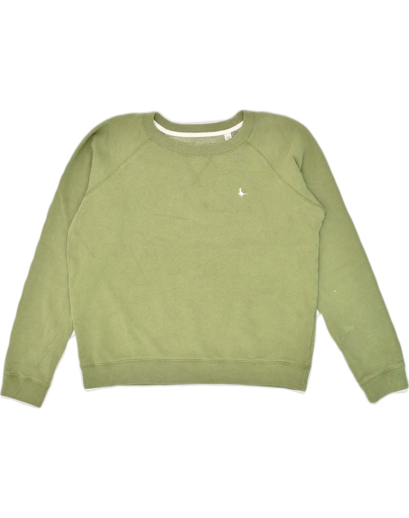 JACK WILLS Womens Sweatshirt Jumper UK 12 Medium  Khaki Cotton | Vintage Jack Wills | Thrift | Second-Hand Jack Wills | Used Clothing | Messina Hembry 