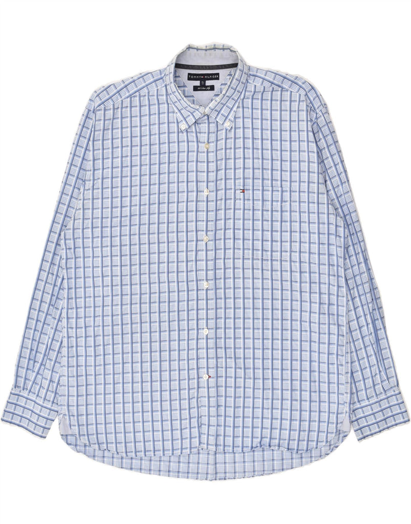 TOMMY HILFIGER Mens Shirt XL Blue Check Cotton | Vintage Tommy Hilfiger | Thrift | Second-Hand Tommy Hilfiger | Used Clothing | Messina Hembry 