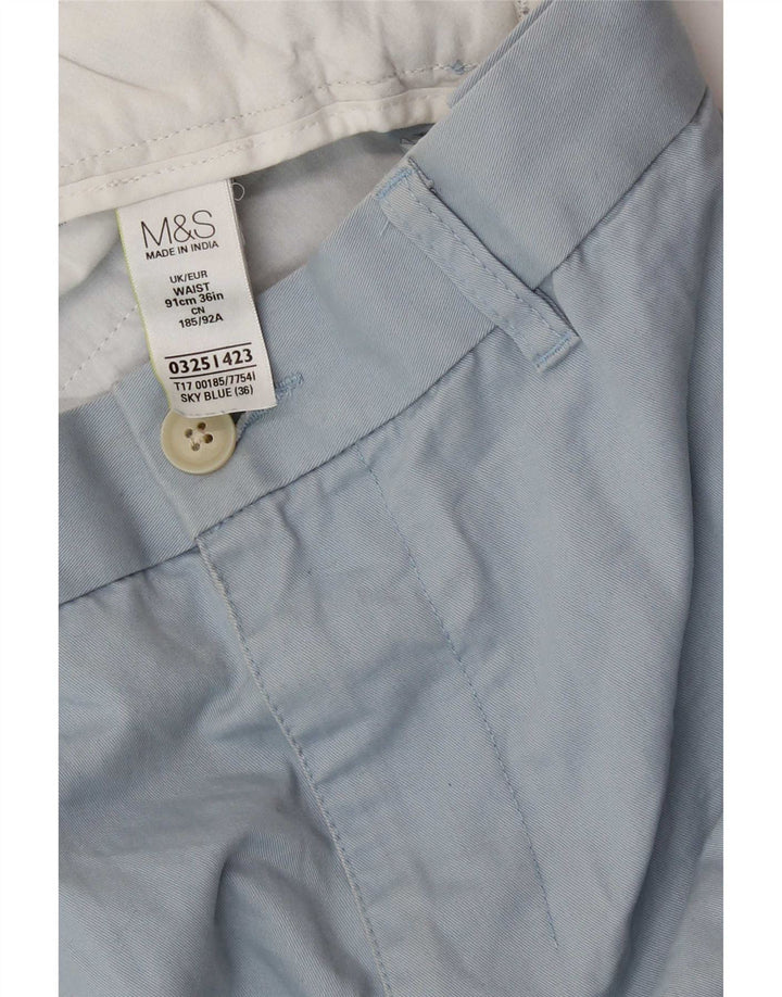 Marks & Spencer Mens Chino Shorts W36 Large  Blue Cotton