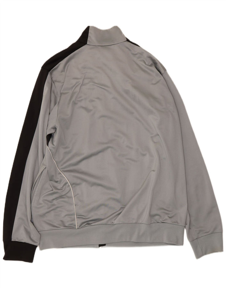 ADIDAS Mens Tracksuit Top Jacket UK 42/44 Large Grey Colourblock Polyester