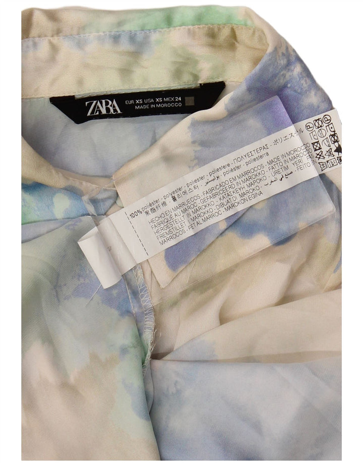 ZARA Womens Oversized Shirt Dress UK 6 XS Multicoloured Tie Dye Polyester