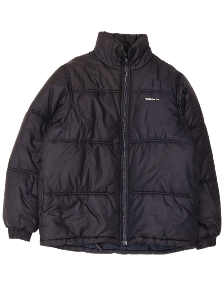Reebok Mens Padded Jacket UK 40 Large Navy Blue Nylon