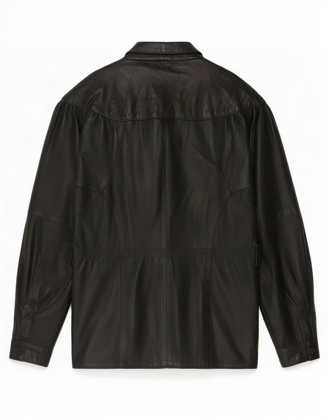 Vintage Womens Oversized Leather Jacket UK 10 Small Black