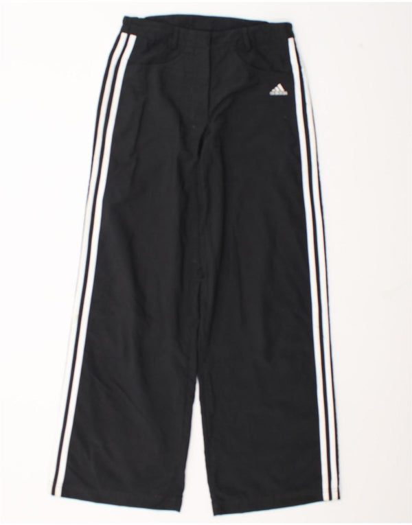 Adidas Mens Wide Leg Casual Trousers UK 8 Small W27 L30 Black Polyester
