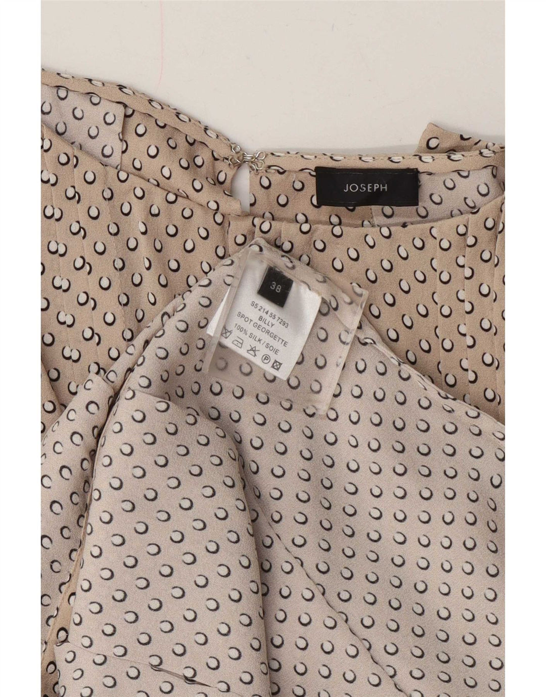 Joseph Womens A-Line Dress EU 38 Medium Beige Spotted Silk