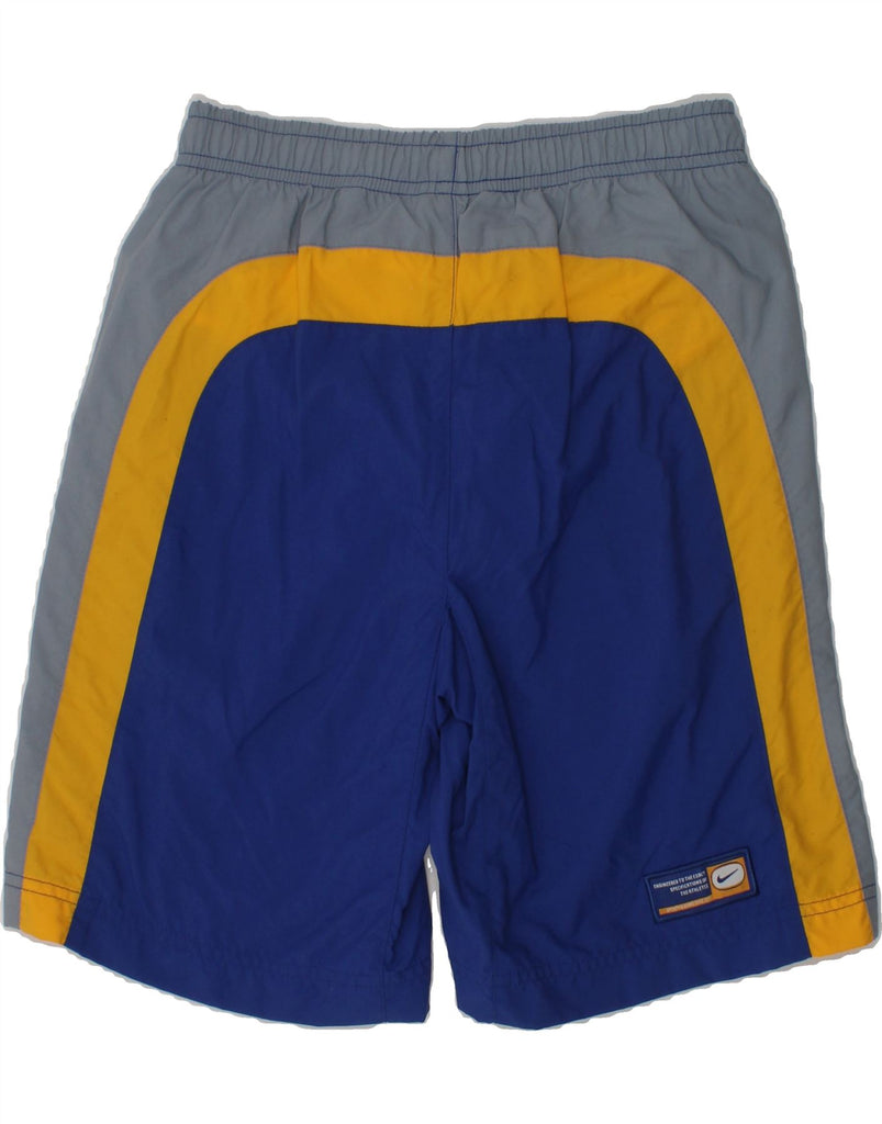 NIKE Boys Sport Shorts 9-10 Years Blue Colourblock Nylon | Vintage Nike | Thrift | Second-Hand Nike | Used Clothing | Messina Hembry 