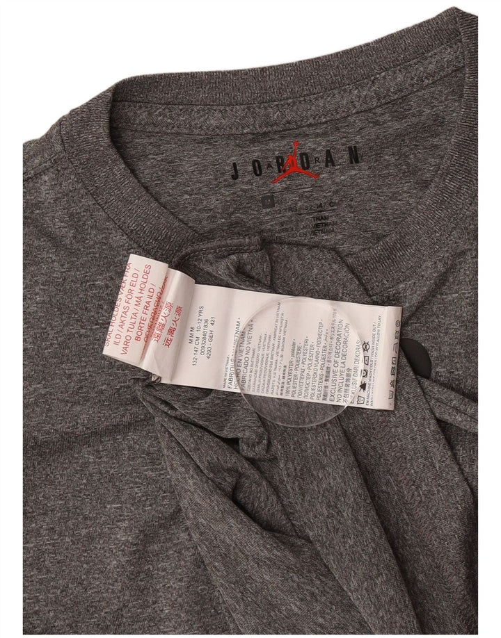 Jordan Boys Dri Fit Graphic T-Shirt Top 10-11 Years Medium Grey Flecked