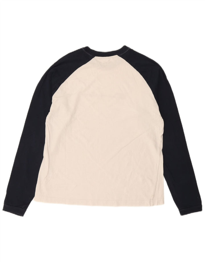 Champion Mens Heritage Graphic Top Long Sleeve Medium White Colourblock