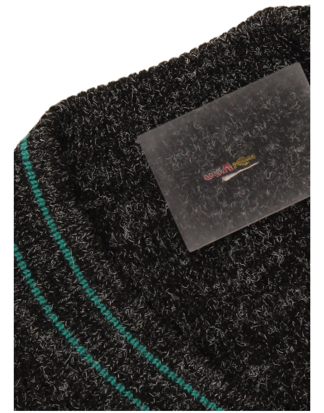 Vintage Mens V-Neck Jumper Sweater XL Black Acrylic