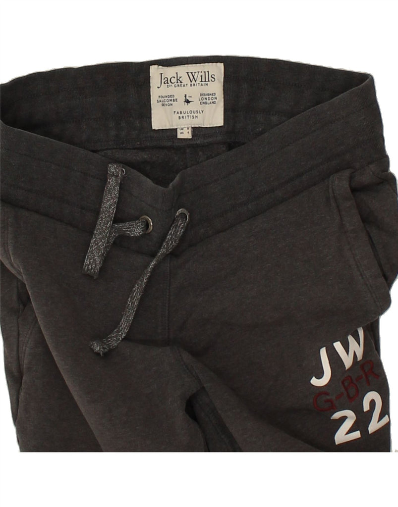JACK WILLS Womens Graphic Tracksuit Trousers Joggers UK 8 Small  Grey | Vintage Jack Wills | Thrift | Second-Hand Jack Wills | Used Clothing | Messina Hembry 