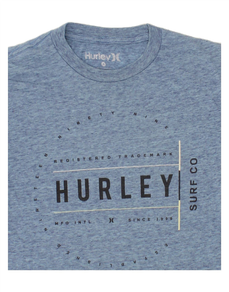 HURLEY Mens Graphic T-Shirt Top Small Blue Flecked Cotton | Vintage Hurley | Thrift | Second-Hand Hurley | Used Clothing | Messina Hembry 