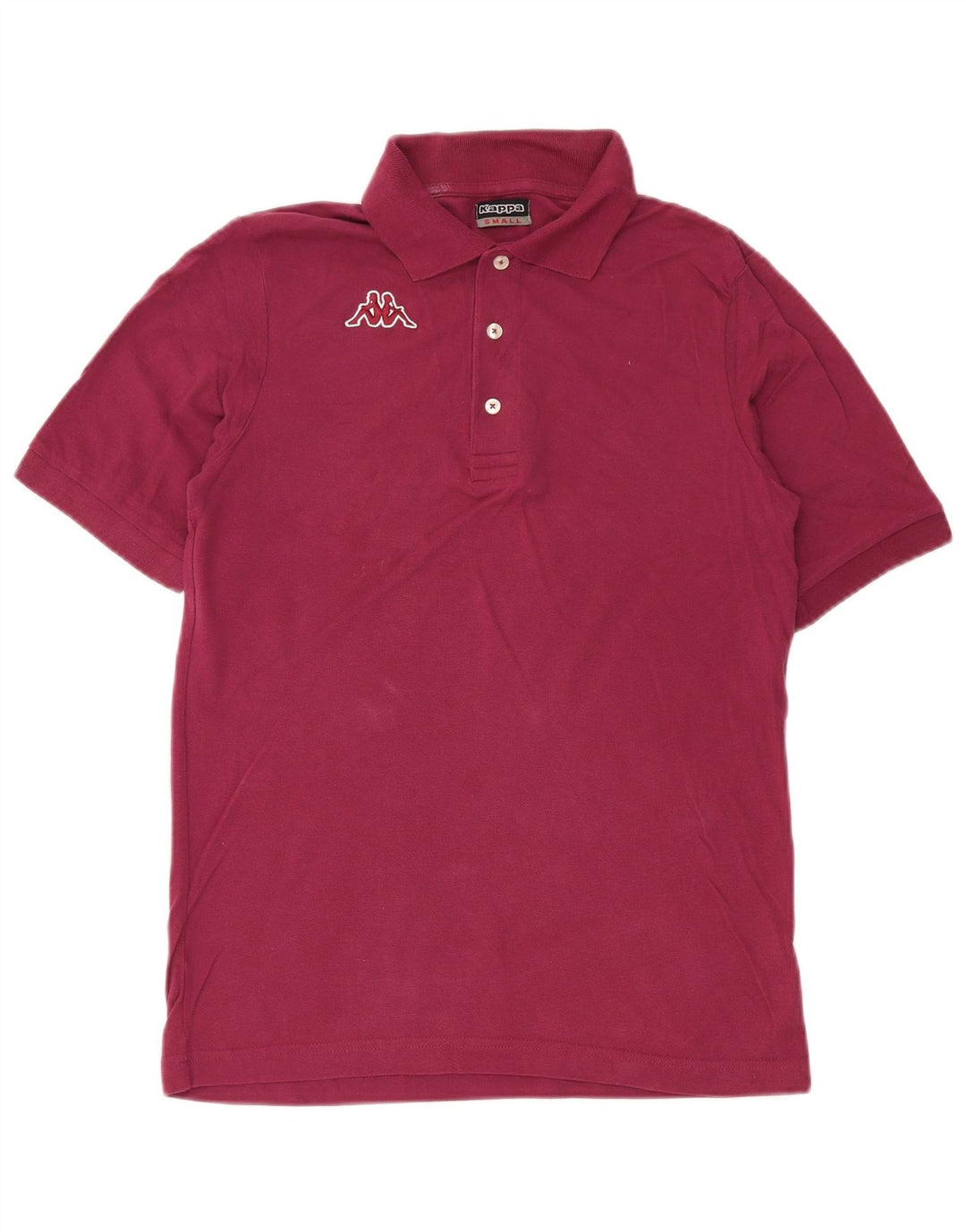 Kappa Mens Polo Shirt Small Burgundy Cotton