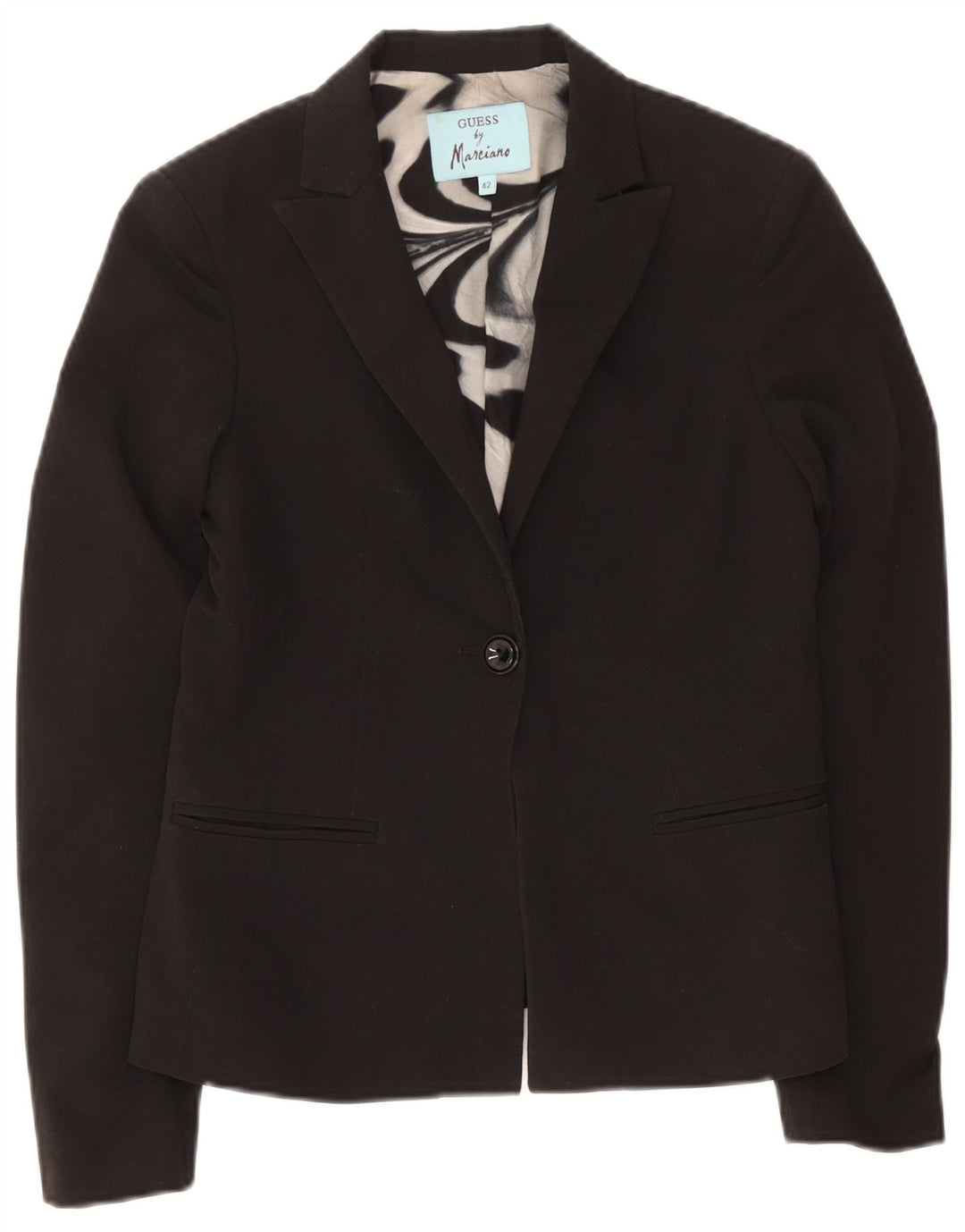 Guess By Marciano Womens 1 Button Blazer Jacket IT 42 Medium Black