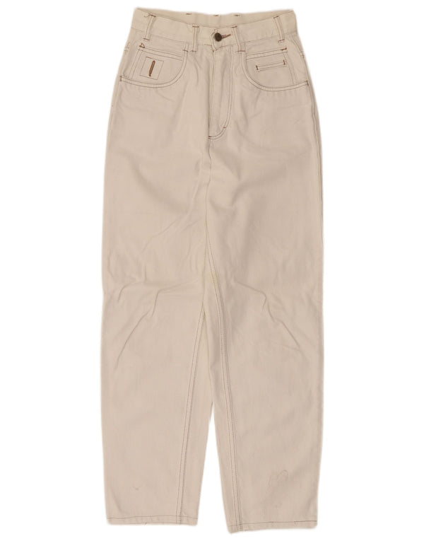 Vintage Womens High Waist Tapered Jeans W27 L34 White