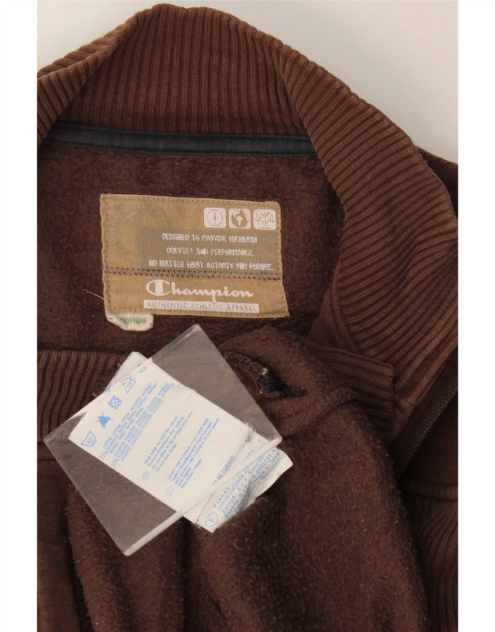 Champion Mens Tracksuit Top Jacket Medium Brown Cotton
