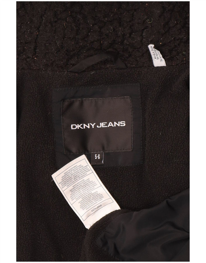 Dkny Boys Graphic Hooded Padded Jacket 5-6 Years Black Polyester