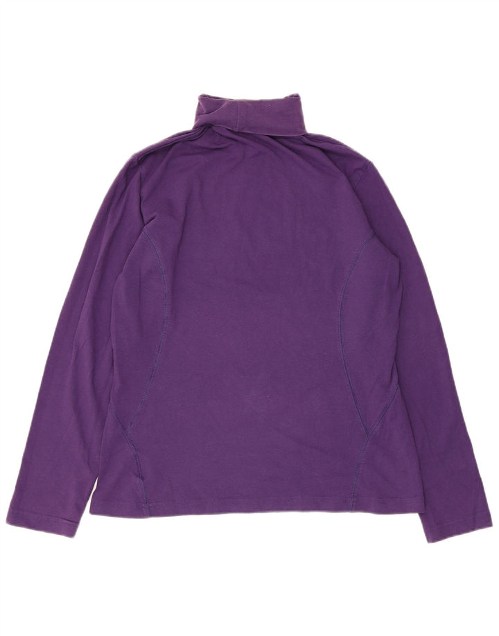 Nike Womens Roll Neck Top Long Sleeve Large Purple