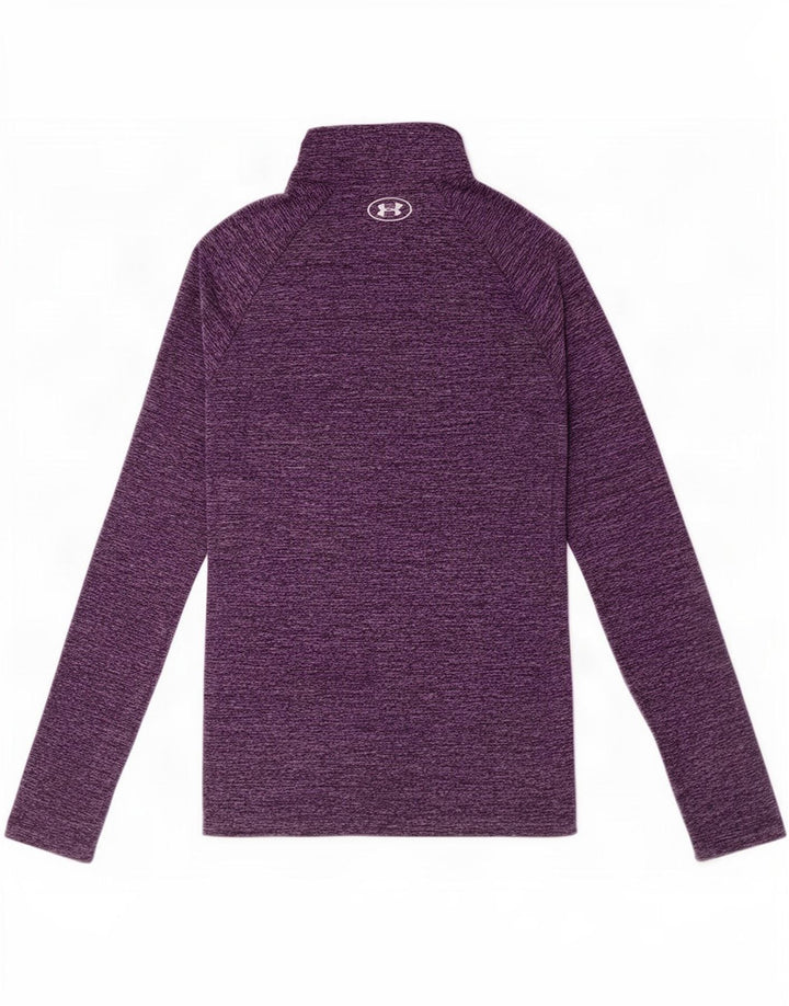 Under Armour Womens Heat Gear Pullover Tracksuit Top UK 14 Medium Purple
