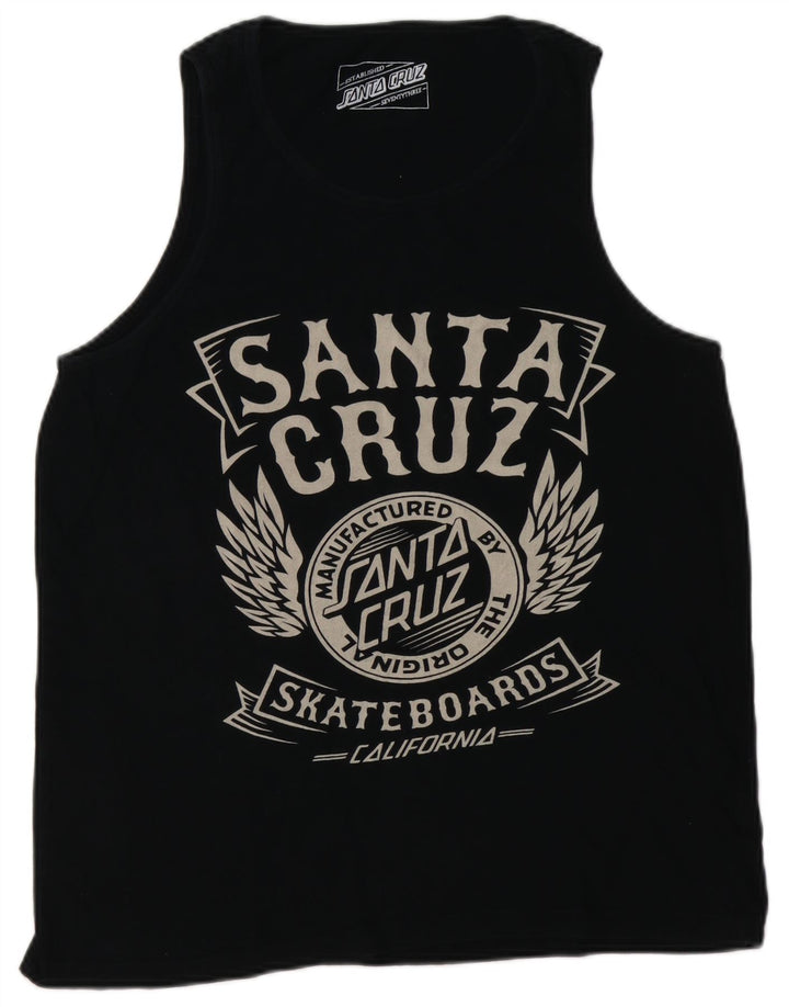 Santa Cruz Mens Graphic Vest Top Medium Black Cotton