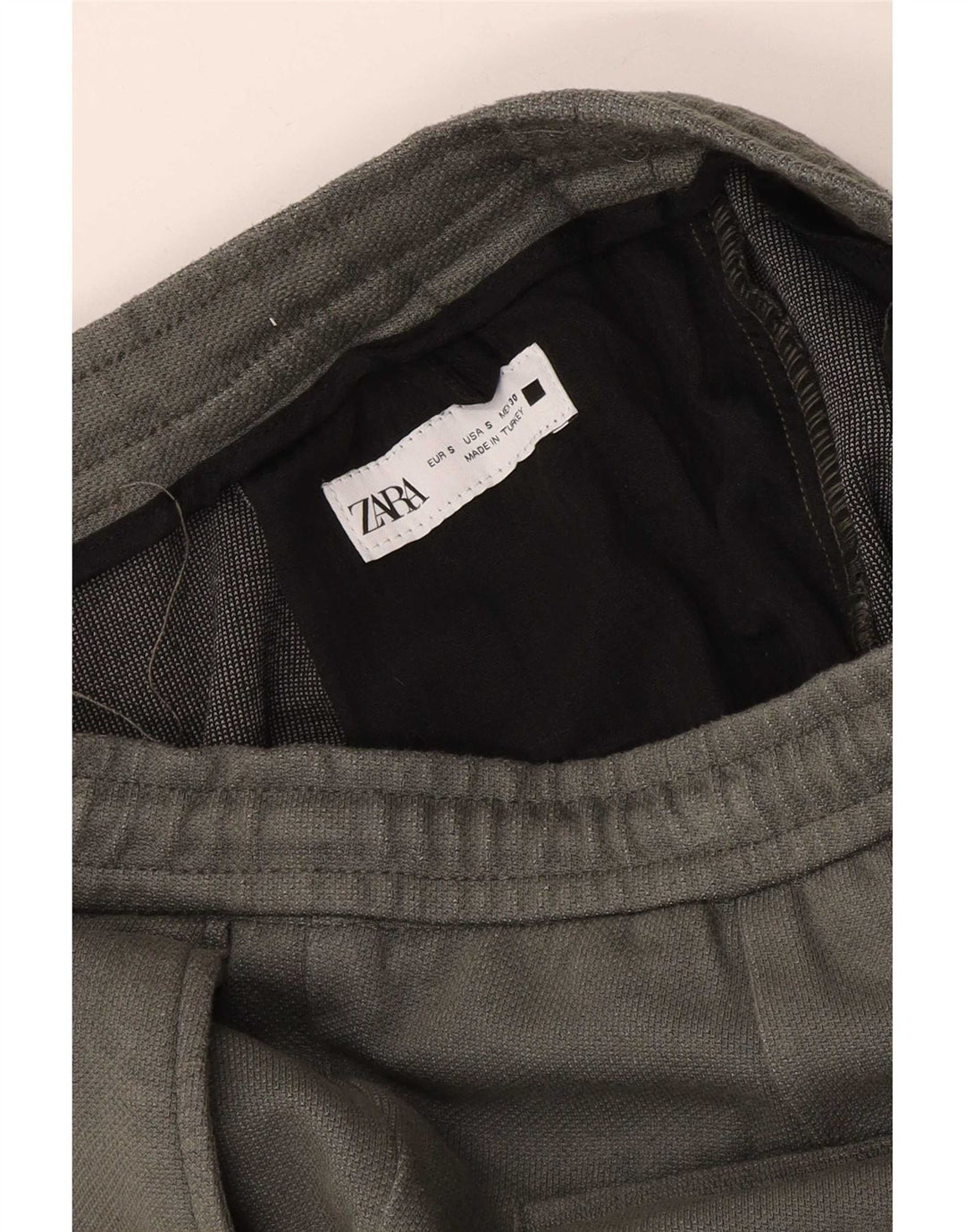 Zara Mens Chino Shorts Small W30 Green Viscose