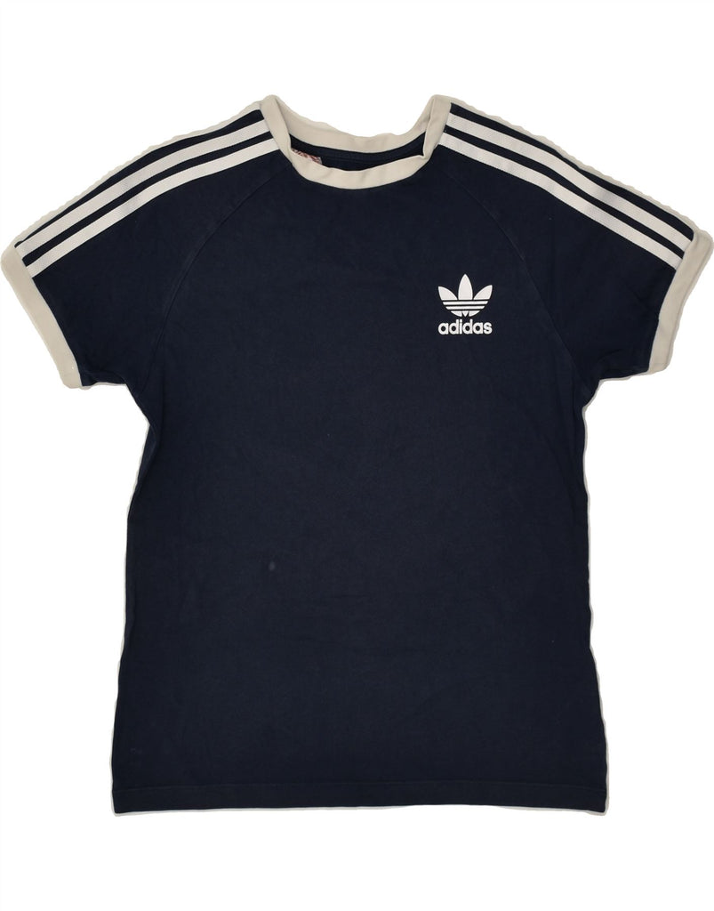 ADIDAS Boys T-Shirt Top 10-11 Years Navy Blue Cotton | Vintage Adidas | Thrift | Second-Hand Adidas | Used Clothing | Messina Hembry 