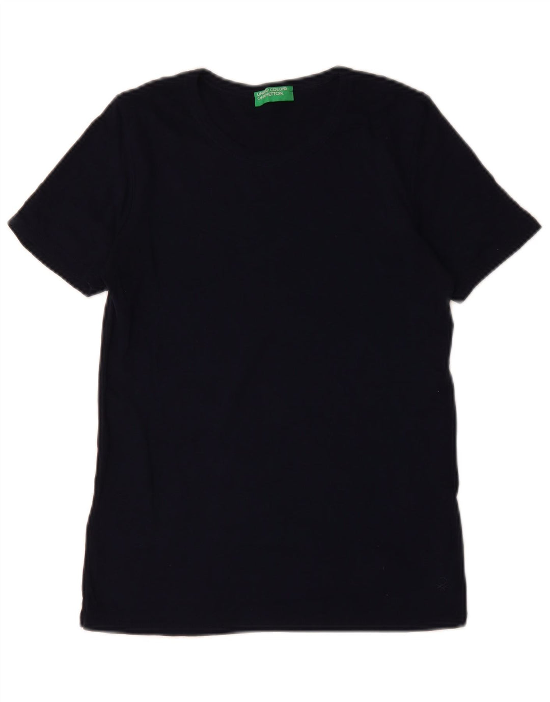 BENETTON Womens T-Shirt Top UK 12 Medium Navy Blue Cotton