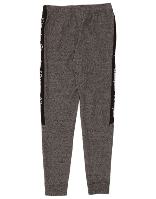 Champion Mens Graphic Tracksuit Trousers Joggers Small Grey Colourblock