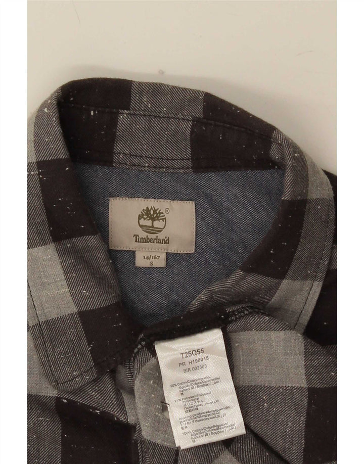 Timberland Boys Flannel Shirt 13-14 Years Small Grey Gingham Cotton