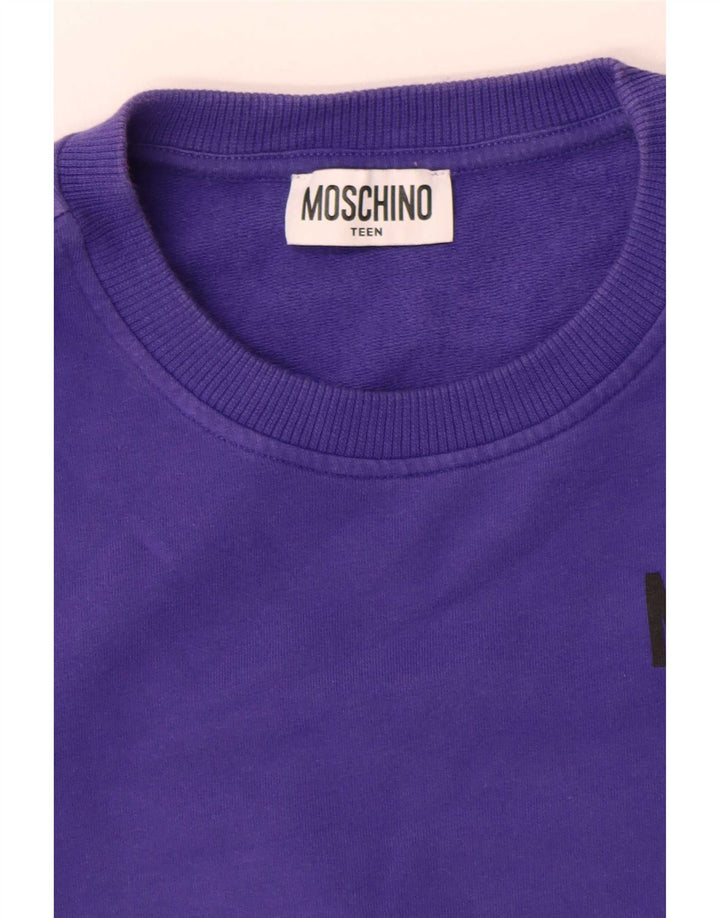 Moschino Boys Graphic Sweatshirt Jumper 13-14 Years Purple