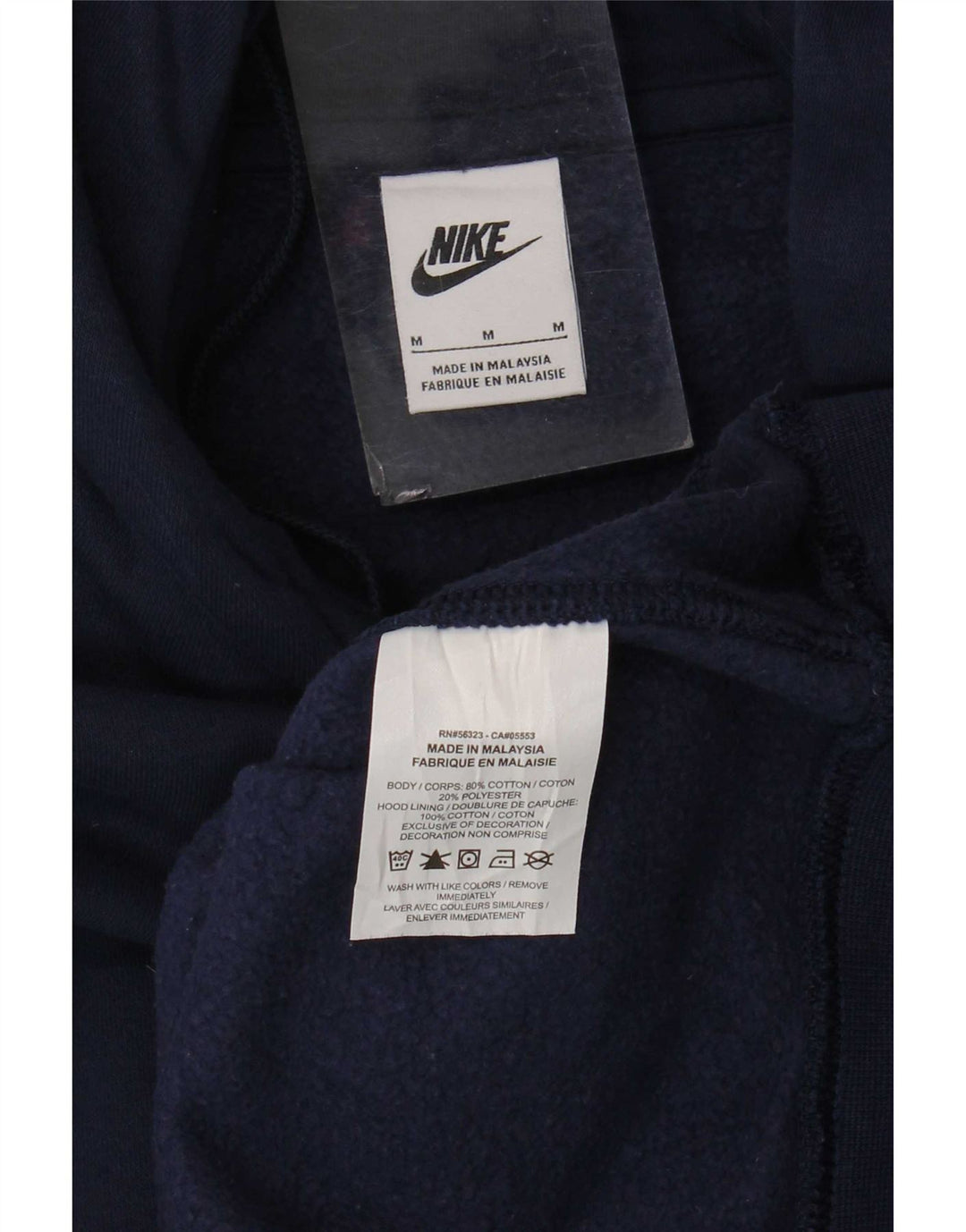 Nike Mens Hoodie Jumper Medium Navy Blue Cotton