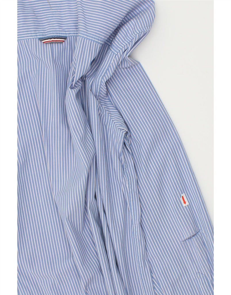 TOMMY HILFIGER Mens Slim Fit Shirt Large Blue Striped Cotton | Vintage Tommy Hilfiger | Thrift | Second-Hand Tommy Hilfiger | Used Clothing | Messina Hembry 