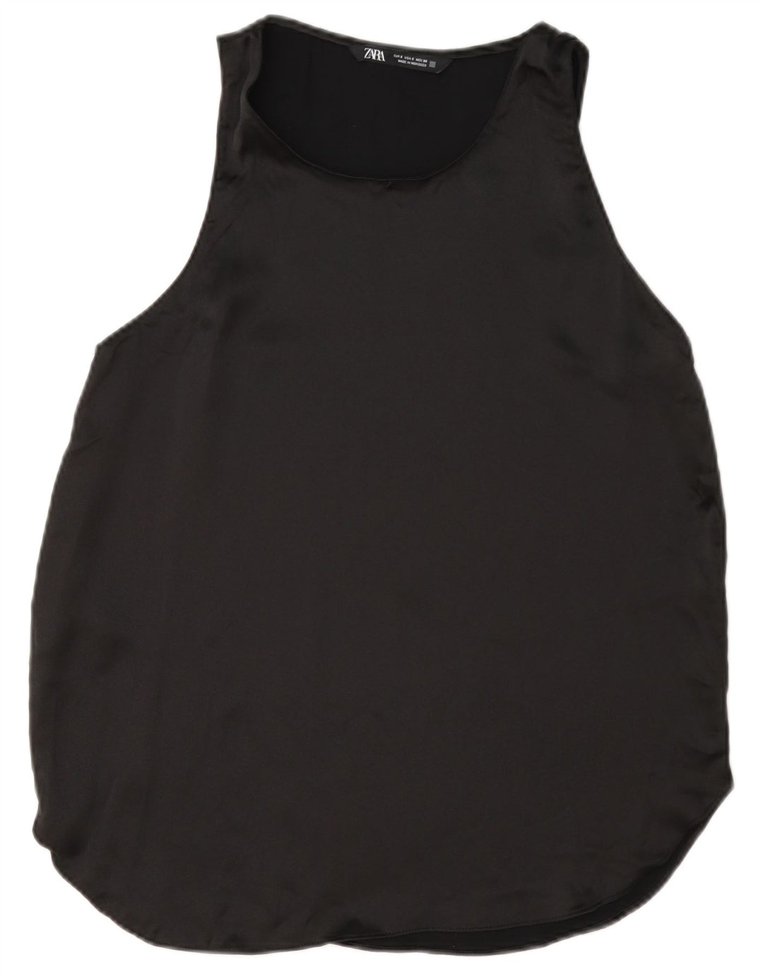 Zara Womens Sleeveless Blouse Top UK 10 Small Black