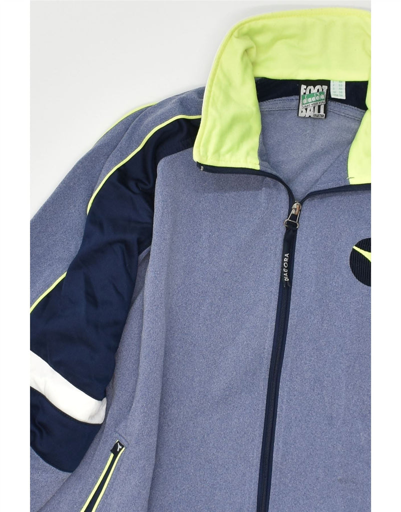 DIADORA Mens Tracksuit Top Jacket UK 38 Medium Blue Colourblock Polyester | Vintage Diadora | Thrift | Second-Hand Diadora | Used Clothing | Messina Hembry 