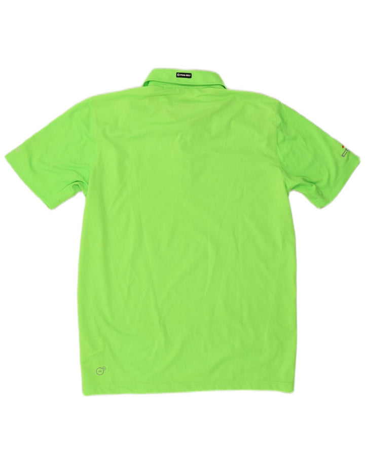 PUMA Mens Polo Shirt Medium Green Polyester