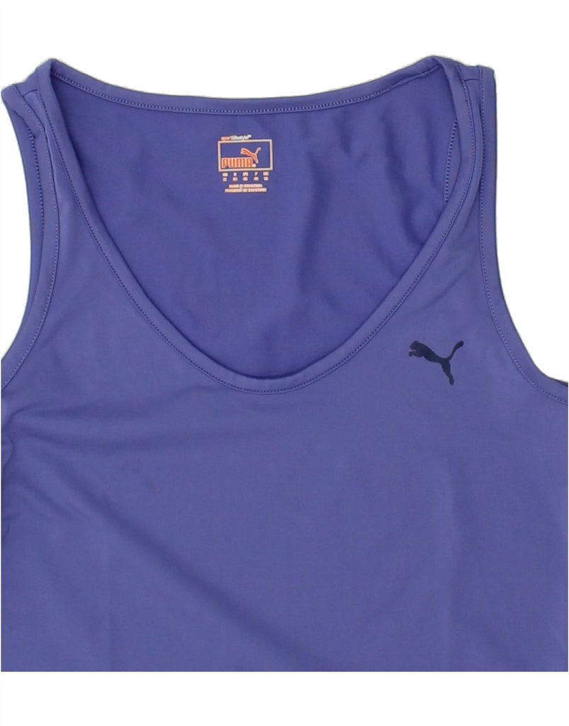 PUMA Womens Vest Top UK 12 Medium Navy Blue Polyester Vintage Puma and Second-Hand Puma from Messina Hembry 