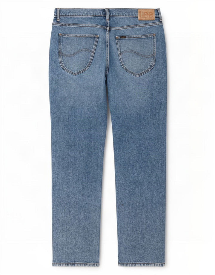 Lee Mens West Straight Jeans W34 L32 Blue Cotton