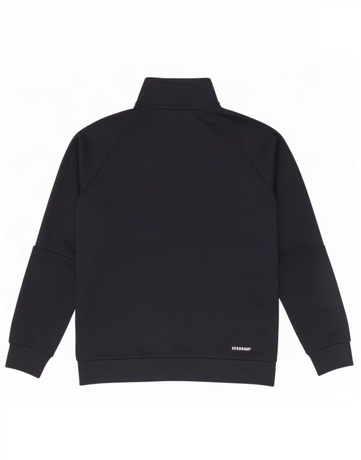 Adidas Boys Aeroready Tracksuit Top Jacket 9-10 Years Black Polyester