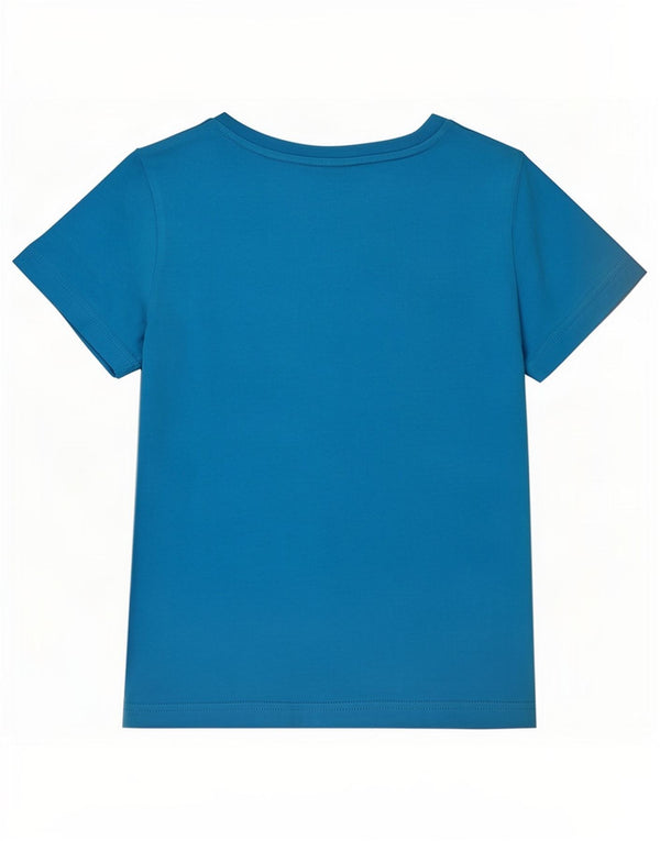 Puma Boys Graphic T-Shirt Top 7-8 Years Blue Cotton