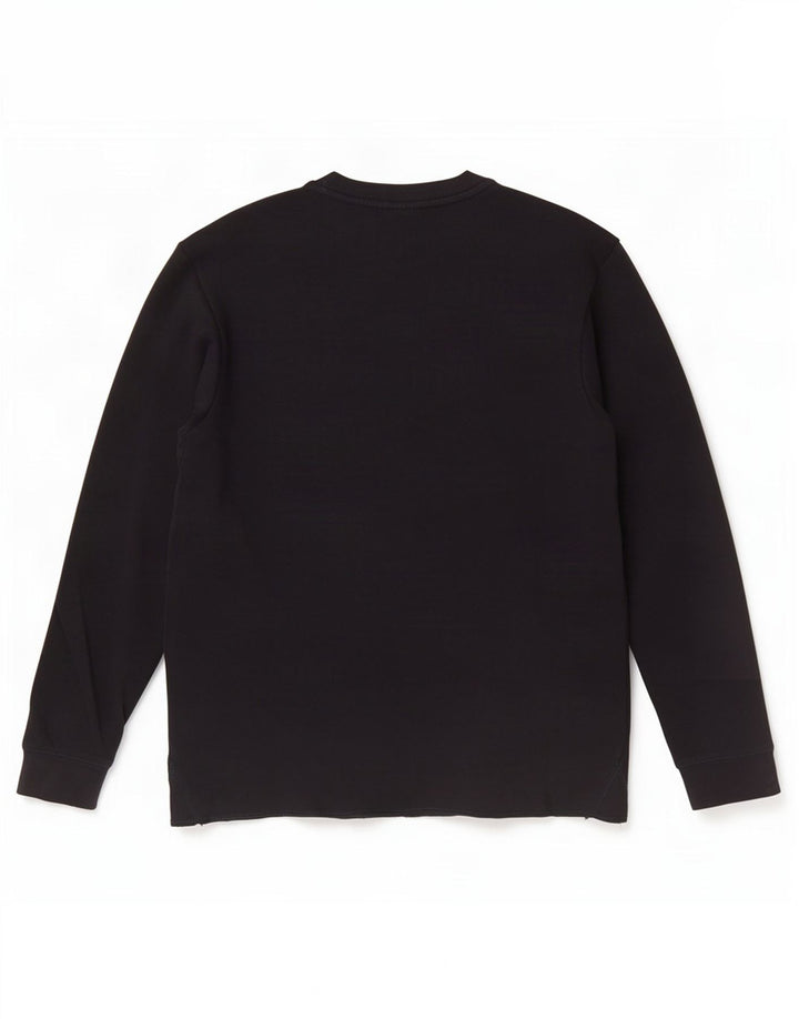 Zara Mens Top Long Sleeve Medium Black Cotton