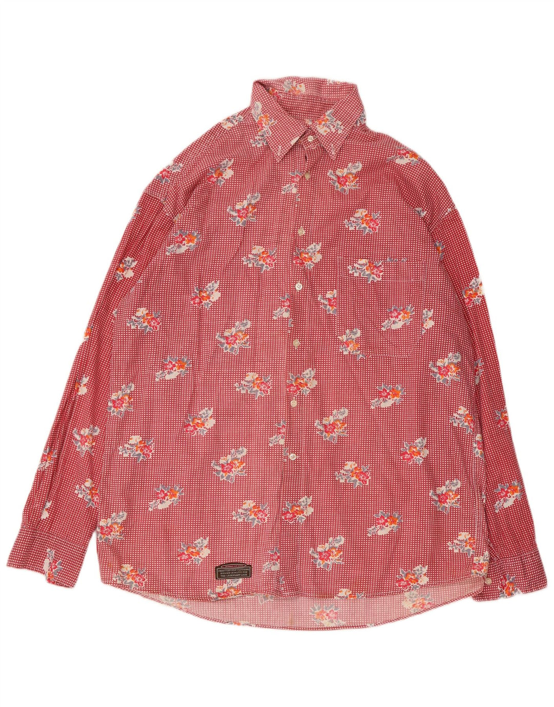 Chesterfield Mens Shirt XL Red Floral Cotton