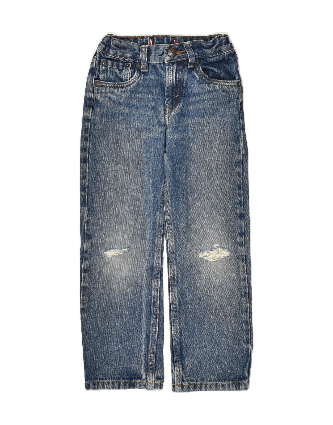 LEVI S Boys 514 Distressed Straight Jeans 6 7 Years W20 L20 Blue