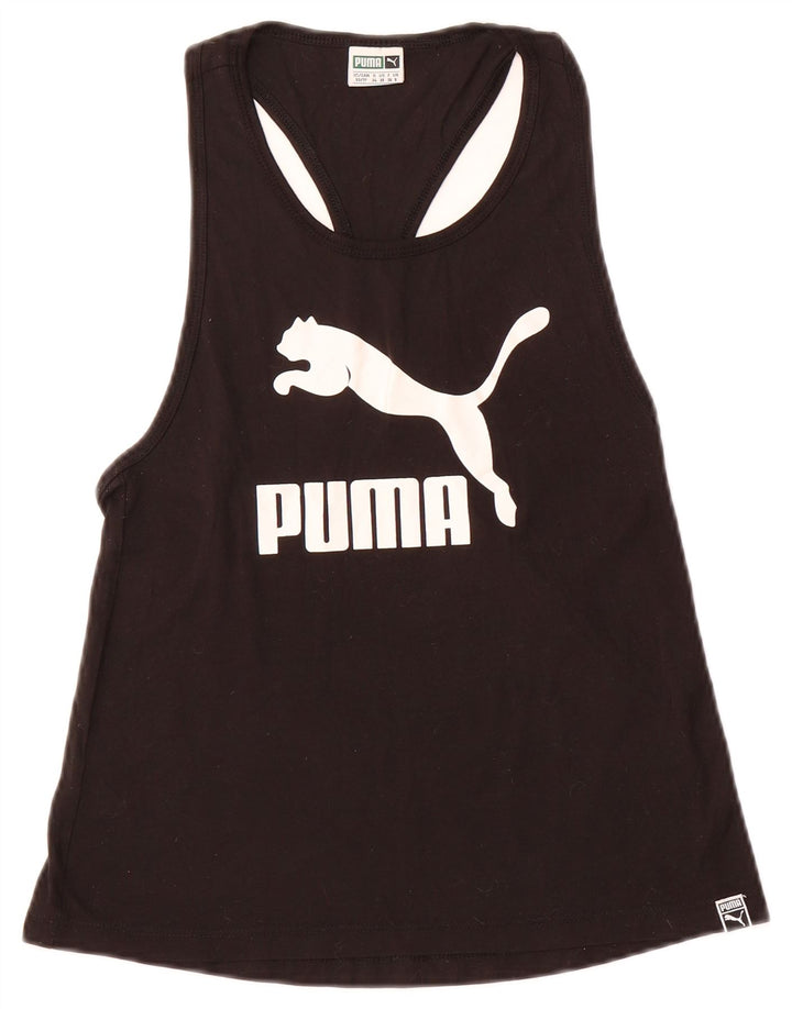 PUMA Womens Graphic Vest Top UK 8 Small Black