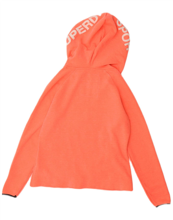 SUPERDRY Womens Graphic Hoodie Jumper UK 14 Medium Orange Polyester