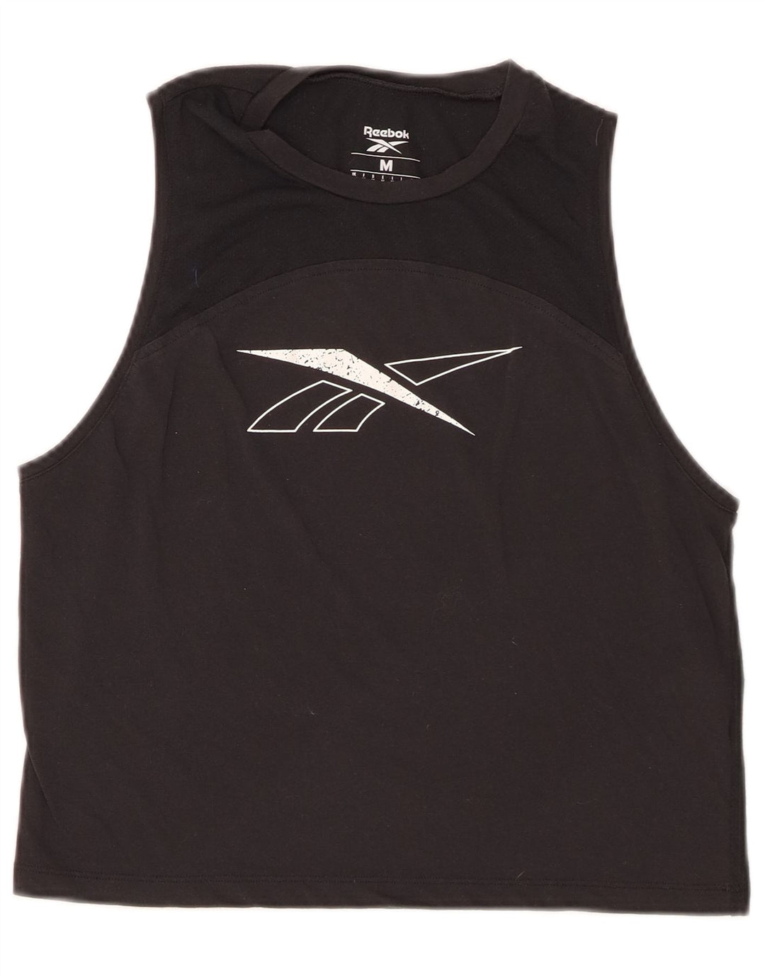 Reebok Womens Graphic Vest Top UK 12/14 Medium Black Polyester