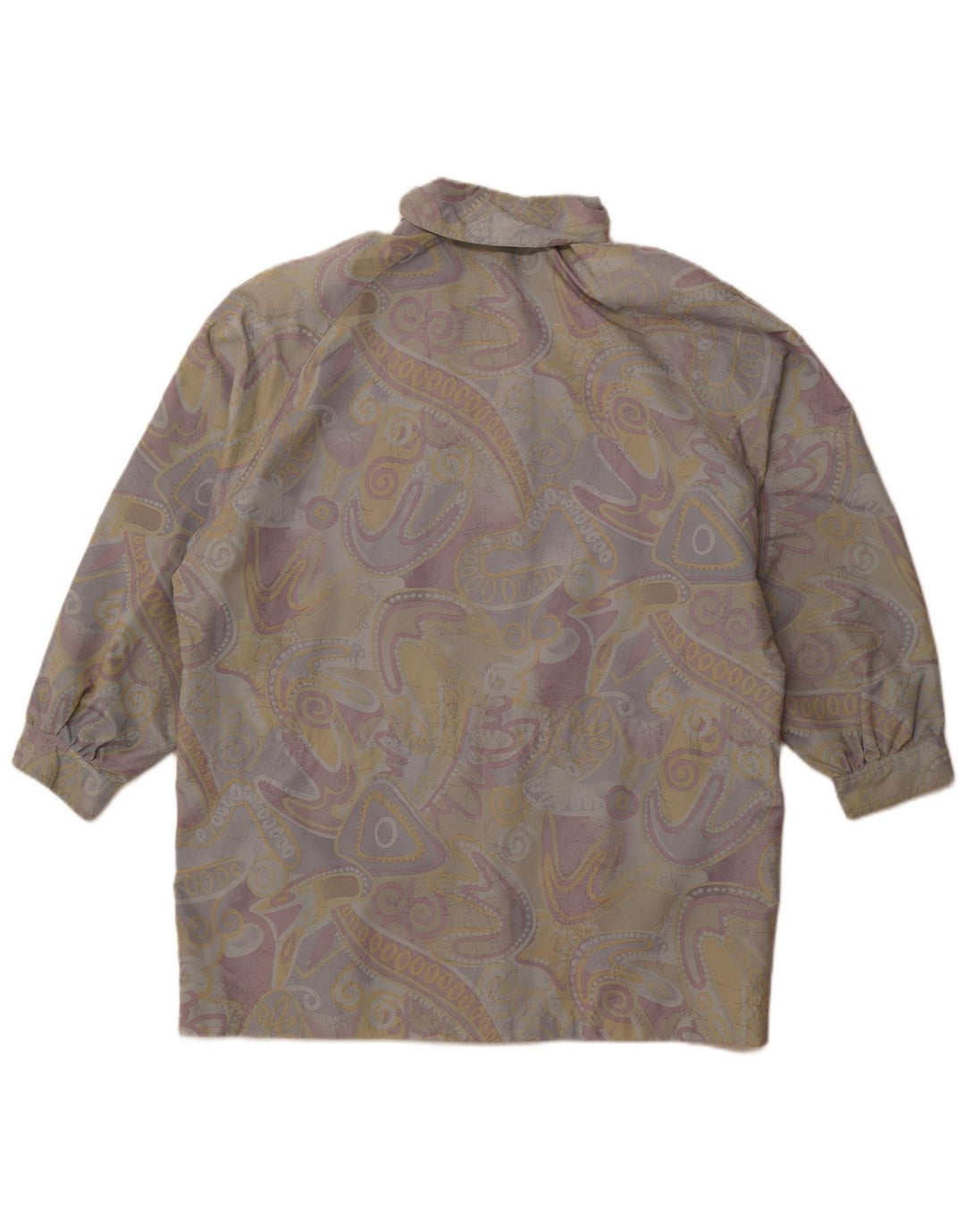 VINTAGE Womens Abstract Pattern Windbreaker Coat EU 42 Large Multicoloured